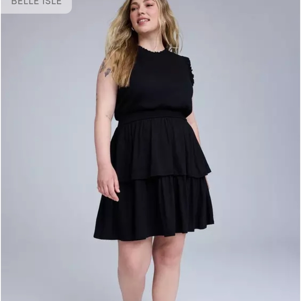 Torrid Belle Isle Mini Black Sleeveless Layered Dress NWT Size 1 (14-16)